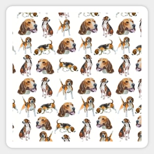 watercolors beagles Sticker